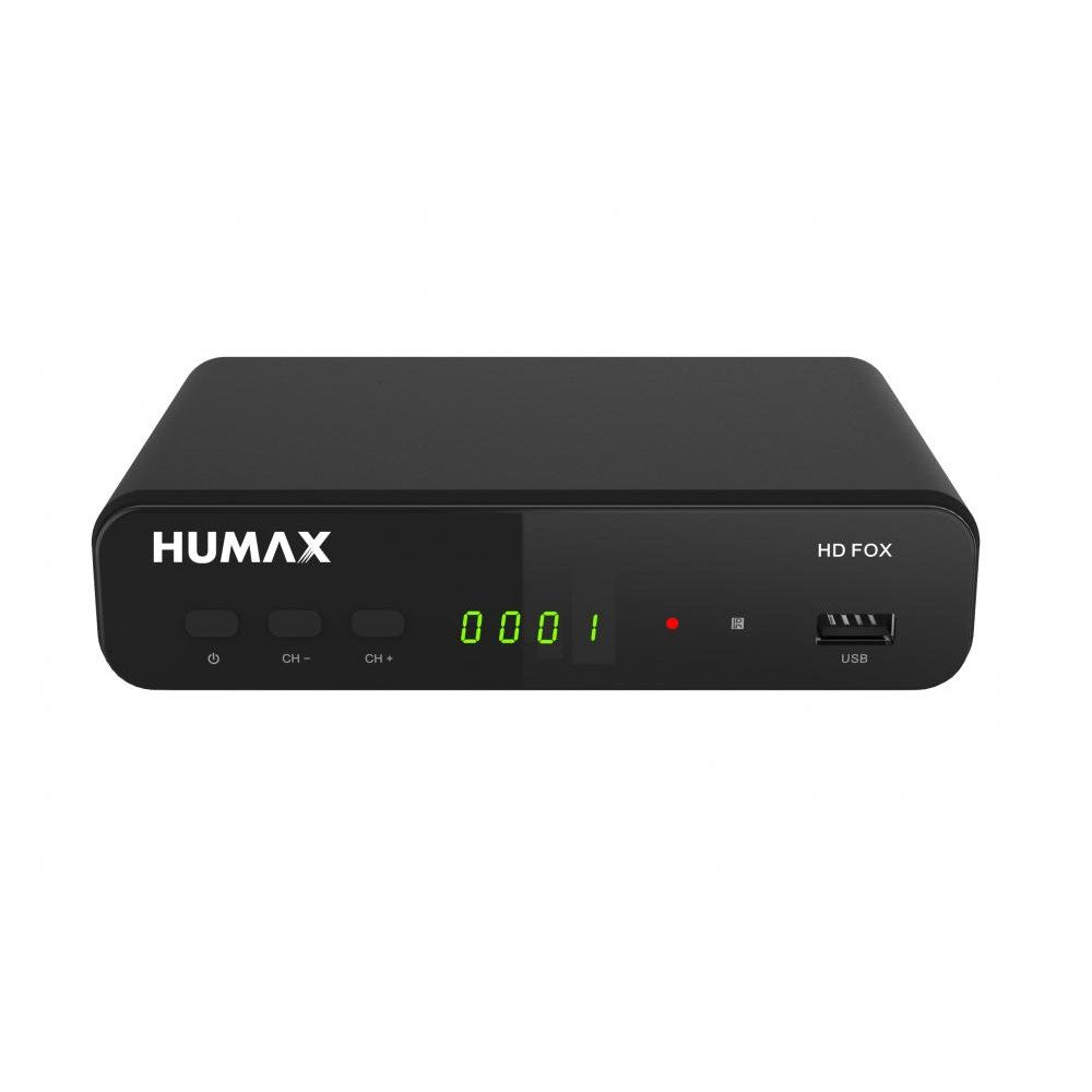 Humax HD Fox 1080P Digitaler HD Sat-Receiver mit 12V Netzteil, Astra vorinstalliert, USB-Festplattenfunktion, Dolby Digital-Ausgang