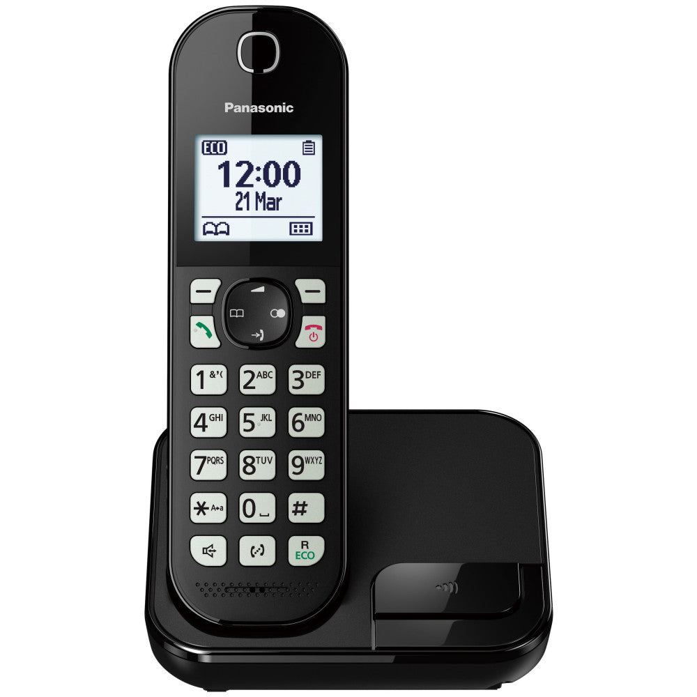 Panasonic Schnurloses Telefon KX-TGC450GB Schwarz mit kontrastreichem Display und Freisprechtaste