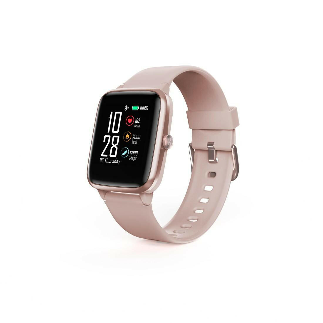 Hama Fit Watch 5910 Smartwatch GPS wasserdicht Rosé 6 Tage.
