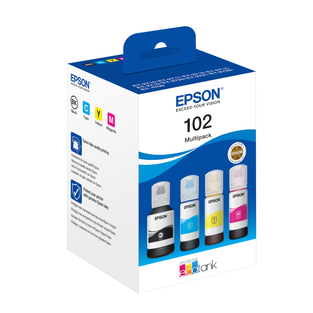 Epson EcoTank 102 Tintenflasche 337ml, 4-Farben, 25.500.