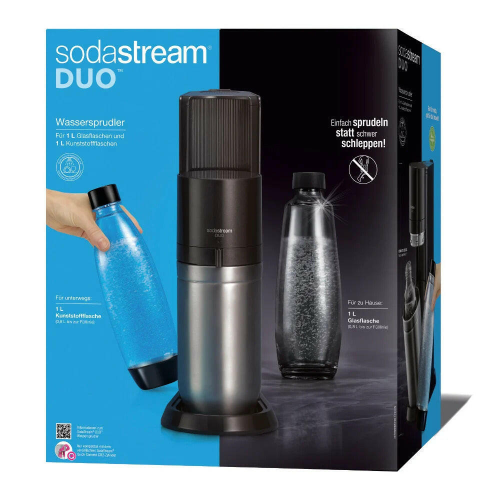 SodaStream Duo Titan Sprudelmaschine mit 1L Glas.