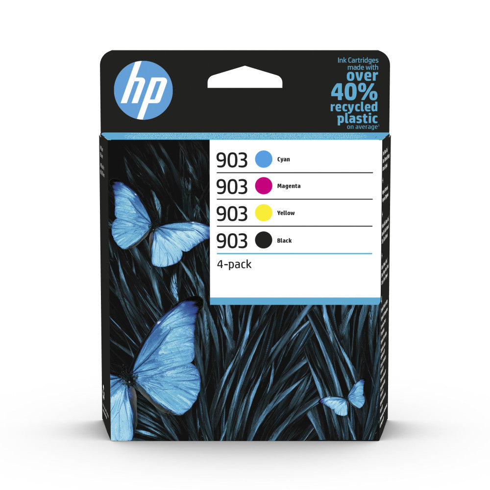 HP Original Druckerpatronen 903 Multipack 4x für OfficeJet 6950 Pro 6960 - Schwarz Blau Rot Gelb - 12,4 ml - bis zu 300/315 Seiten