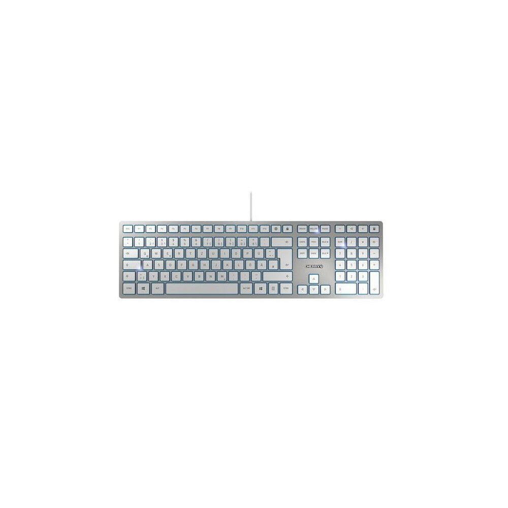 Cherry KC 6000 SLIM SILVER Tastatur USB Deutsch Silber
