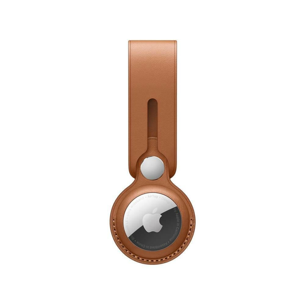 Apple AirTag Anhänger aus Leder - Sattelbraun.