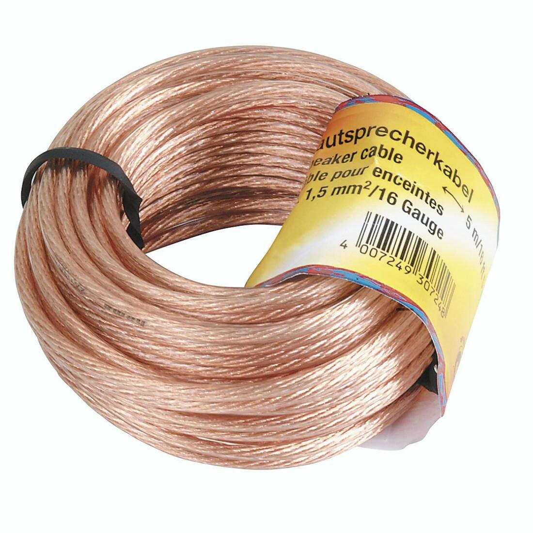 Hama Lautsprecherkabel 2x1,5mm² 10m transparent mit.