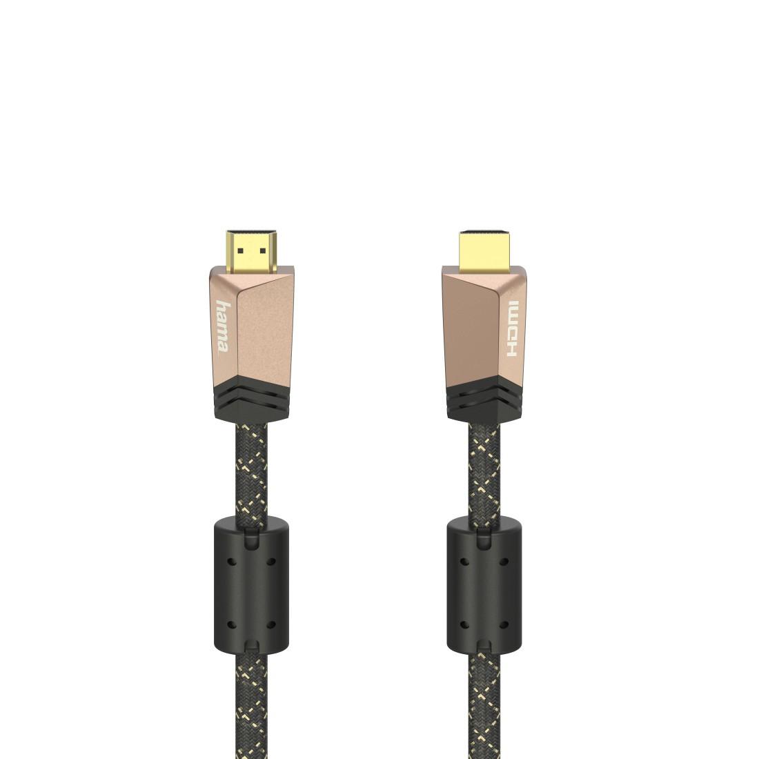 Hama HDMI-Kabel 1,5 m Premium, Ethernet, Ferrit, Metall