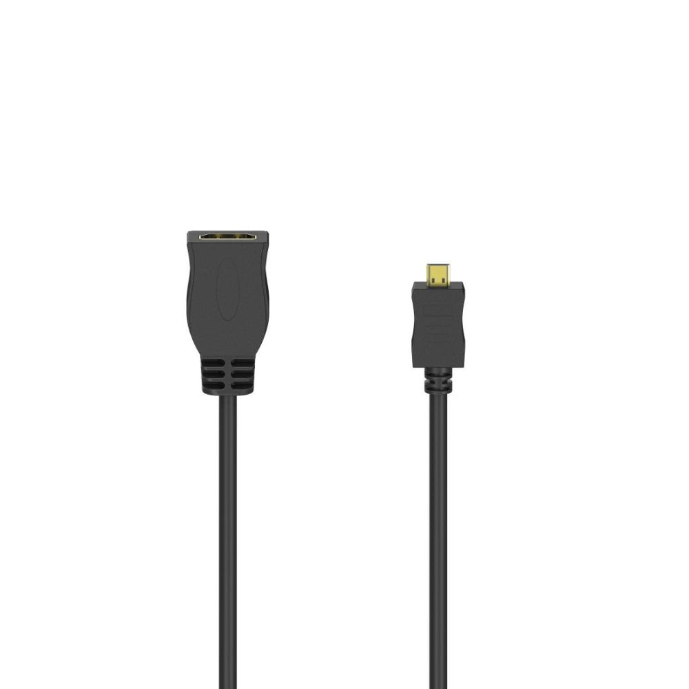 Hama HDMI Adapterkabel Typ D Micro - Typ A Kupplung 10cm Schwarz 1080p vergoldet