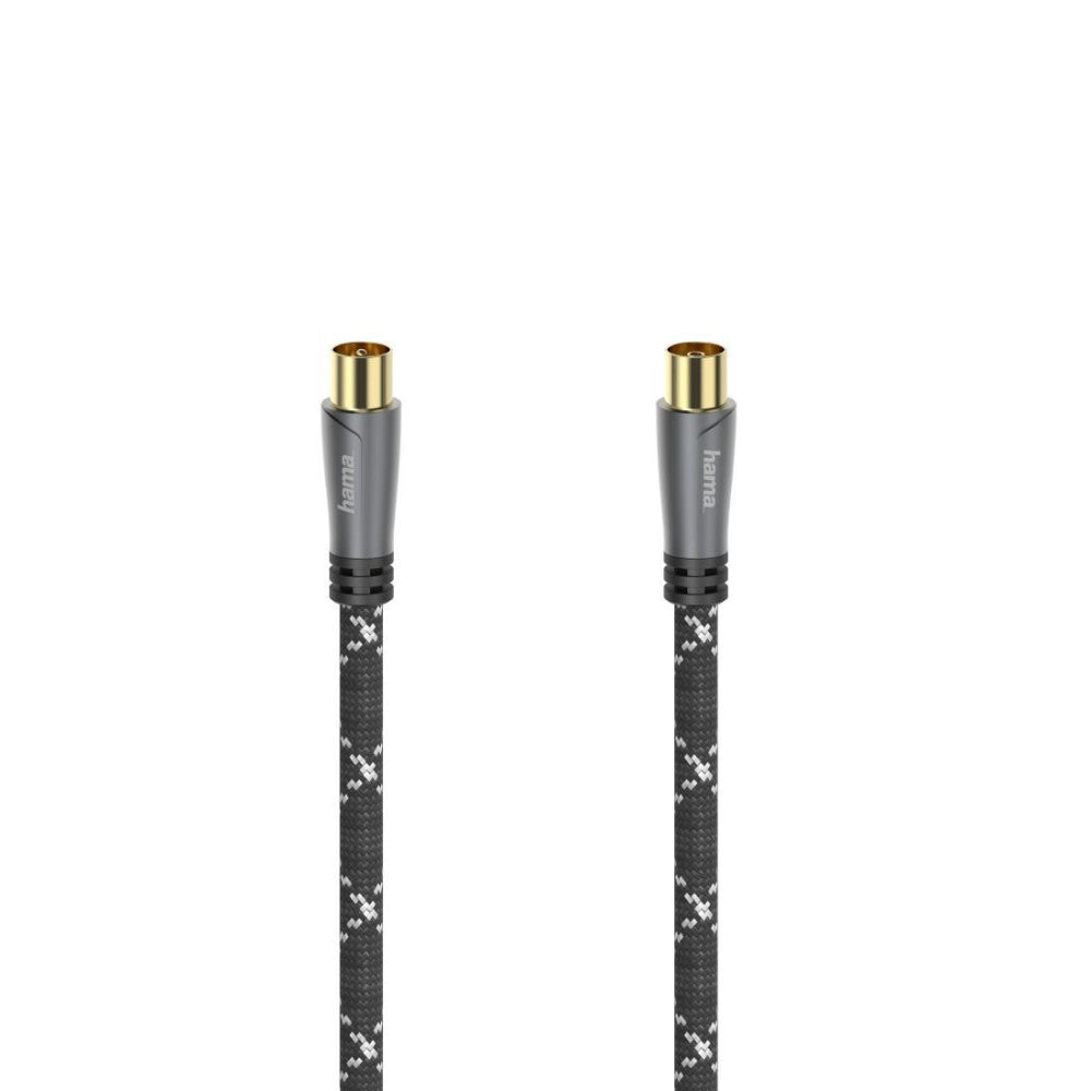 Hama Antennenkabel Koax 3 m 120 dB Premium SingleAntennen-Kabel - Metallgehäuse, verstärkter Kabelmantel