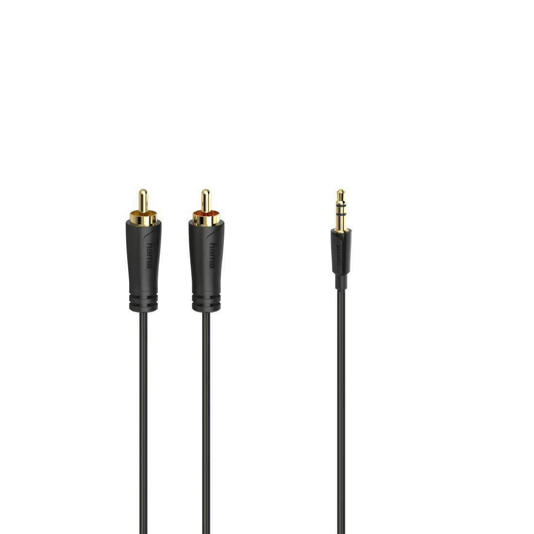 Hama Audio-Kabel 3,5mm Klinkenstecker 2 Cinch 3m vergoldet.