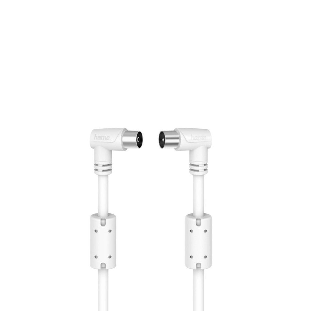 Hama Antennen-Kabel 90° Koax-Stecker Koax-Kupplung 3,0m 90 dB - Übertragung TV-Audio und Videosignal