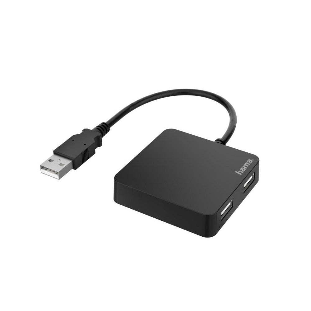 Hama USB-Hub 2.0, 4-Port Adapter, Schwarz 480 Mbit/s