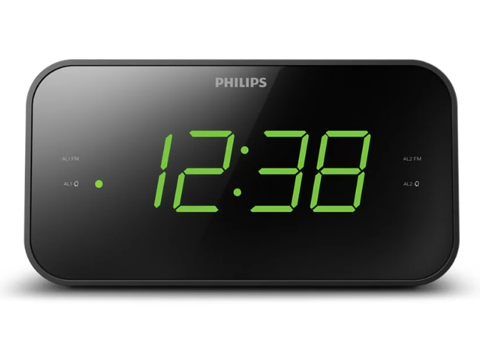 Philips TAR3306 Radiowecker mit großem Display & Doppelalarm.