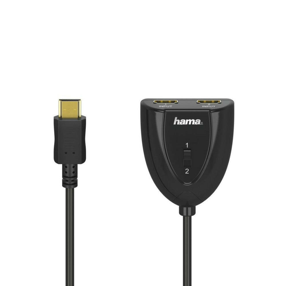 HAMA HDMI™ Umschalter 2x1 mit vergoldetem Stecker 1080p.