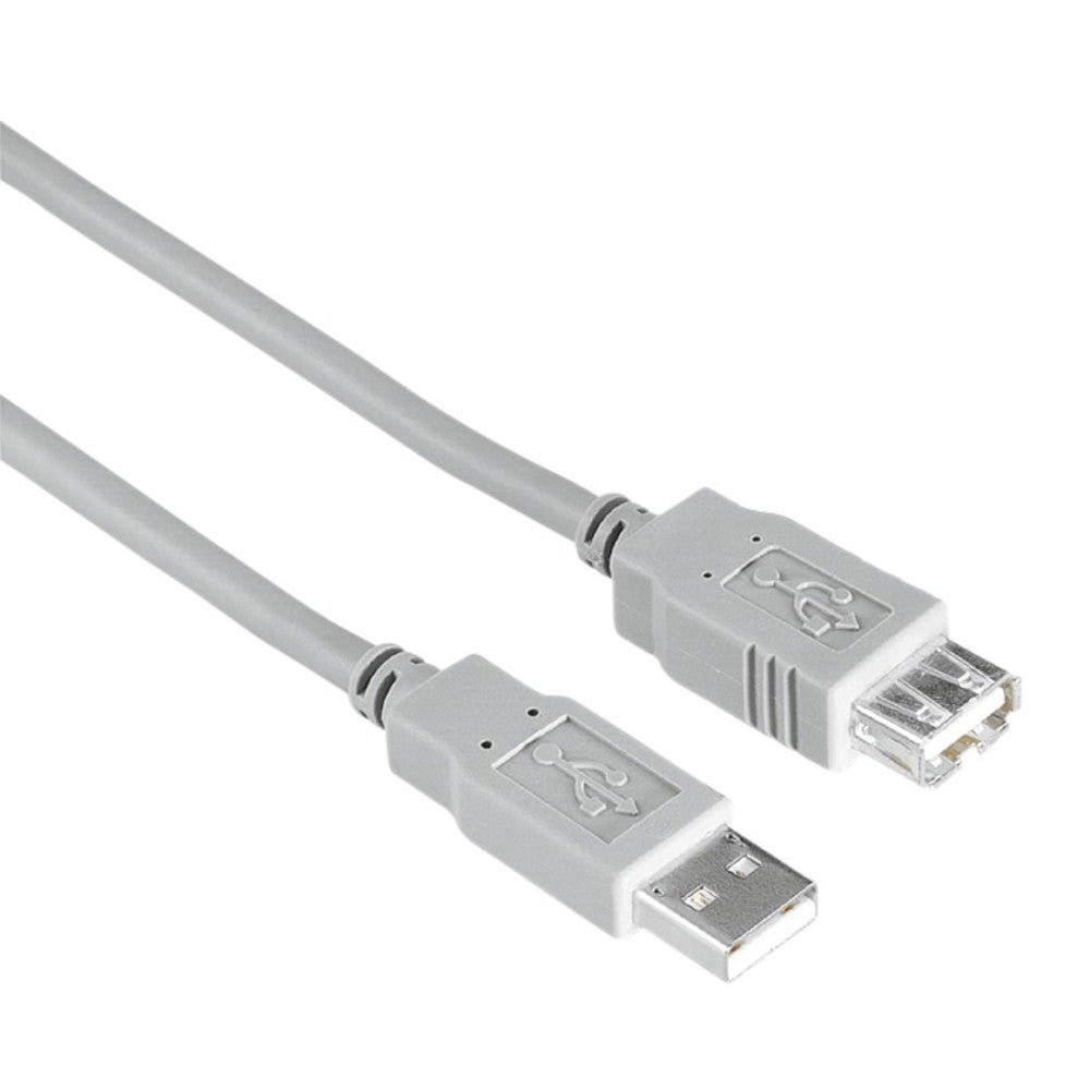 Hama USB Verlängerungskabel 1,50 m USB 2.0 480 Mbit/s grau - Flexibles und schnelles USB-Kabel für PC, Notebook, Tastatur, Maus