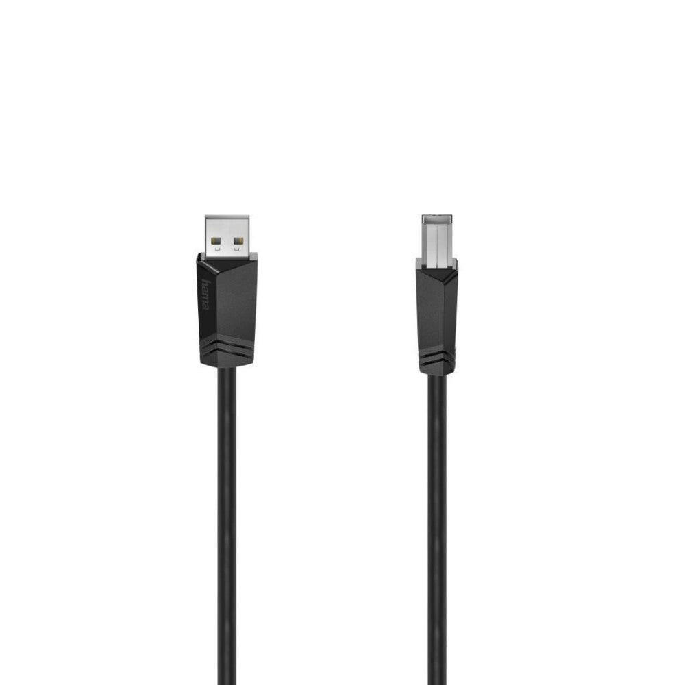 Hama USB-Kabel 2.0 A-B 1,5m Schwarz.