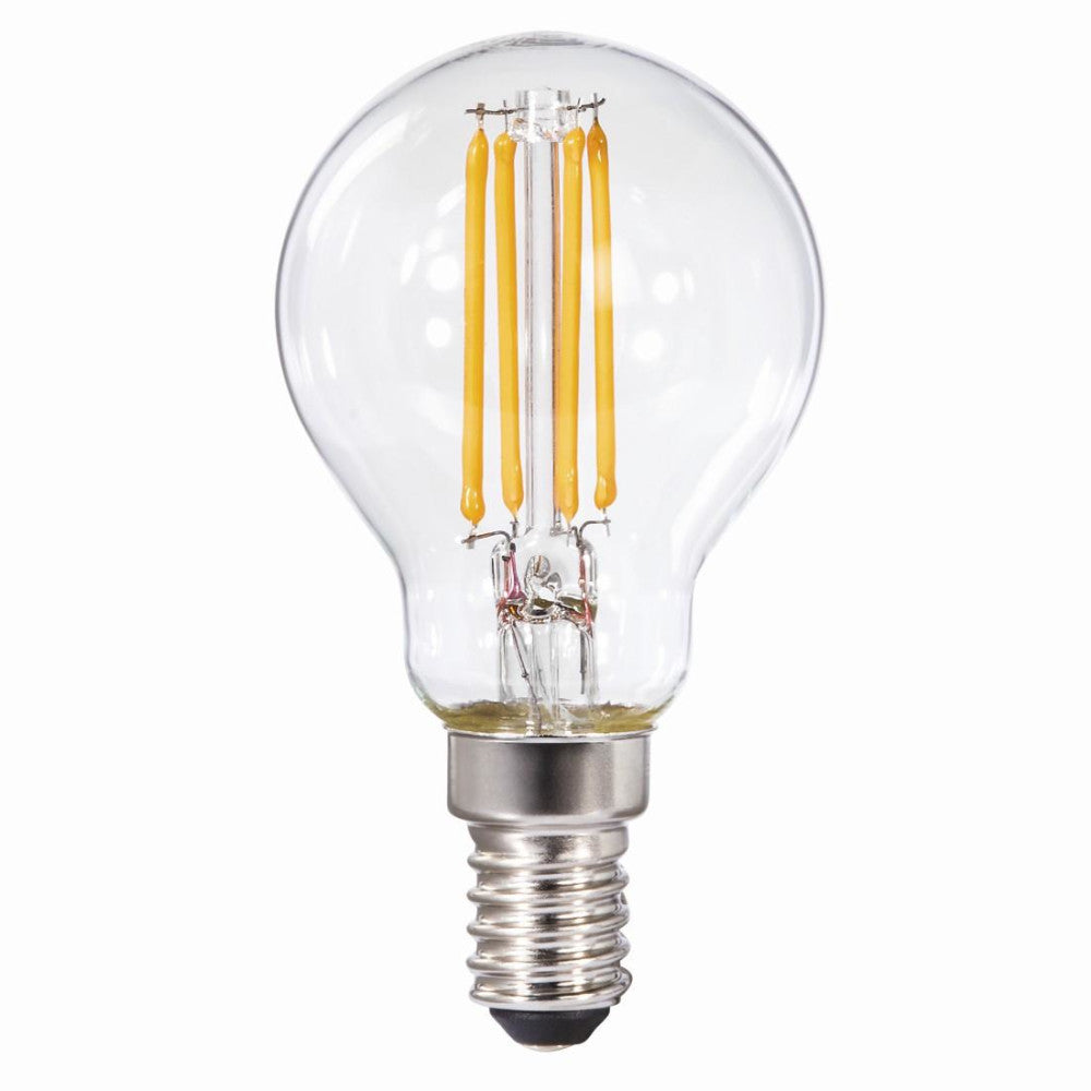 Xavax LED-Filament E14 470lm warmweiß 40W Tropfenlampe energieeffizient 4W, Vollglasgehäuse, dekorativ, Innen & Außen