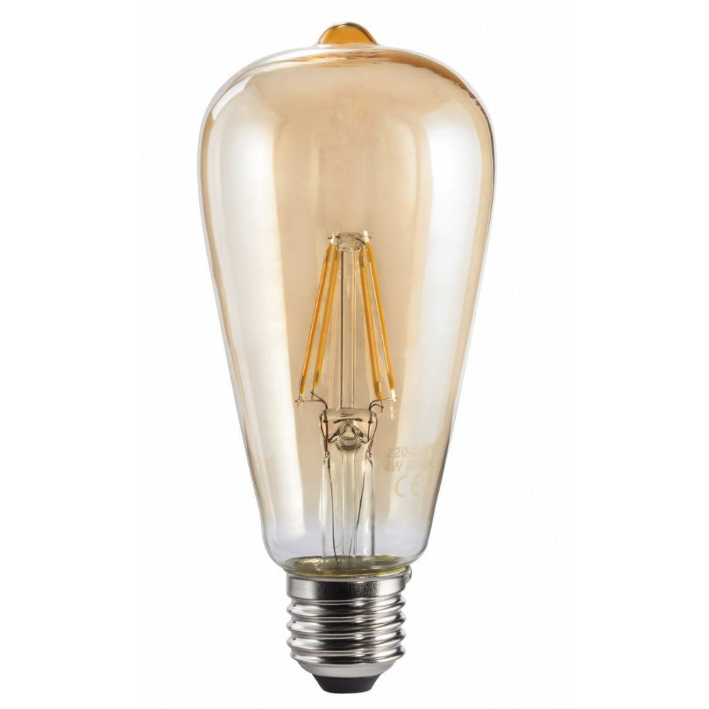 Xavax LED-Filament E27 Vintage Lampe Amber 400lm 35W Warmweiß Energieeffizient