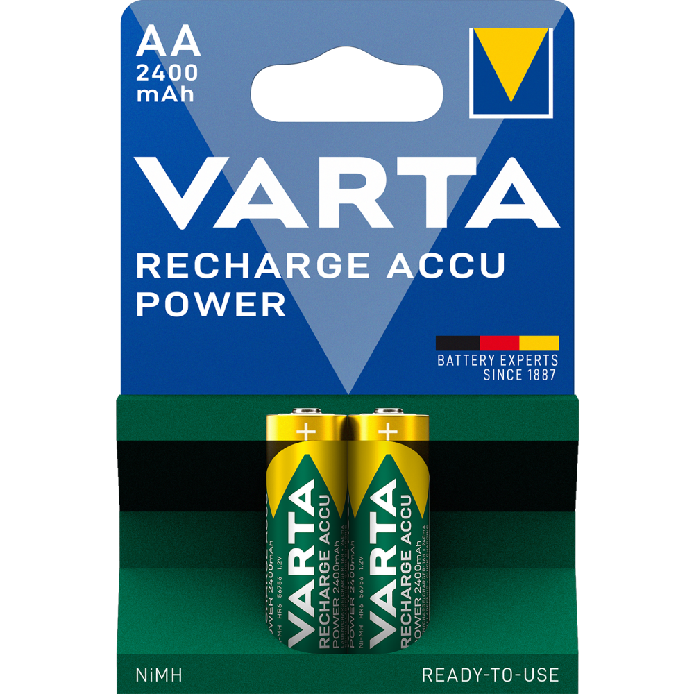 VARTA VARTA Recharge Accu Power AA 2400 mAh Akku 2er Blister Ni-MH wiederaufladbar 2500 mAh 1.2 V