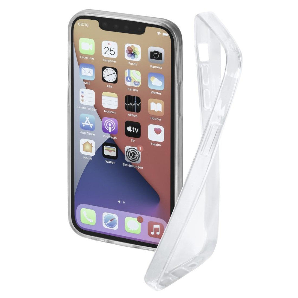 Hama Flexibles Cover „Crystal Clear“ für Apple iPhone 13 Pro aus TPU, Transparent mit Anti-Rutsch-Oberfläche