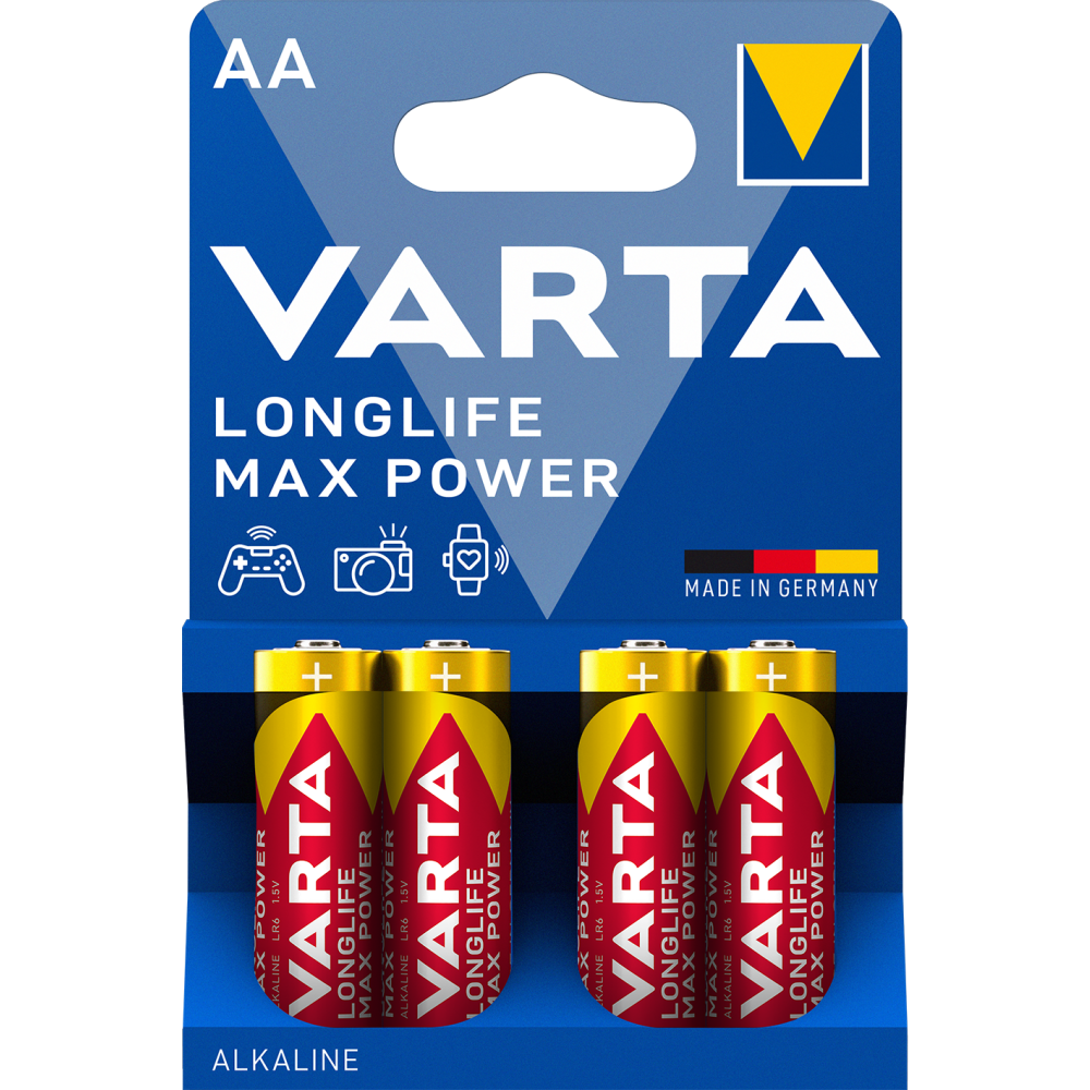 VARTA LONGLIFE Max Power AA Batterie 4er Blister Alkali-Mangan 1,5V