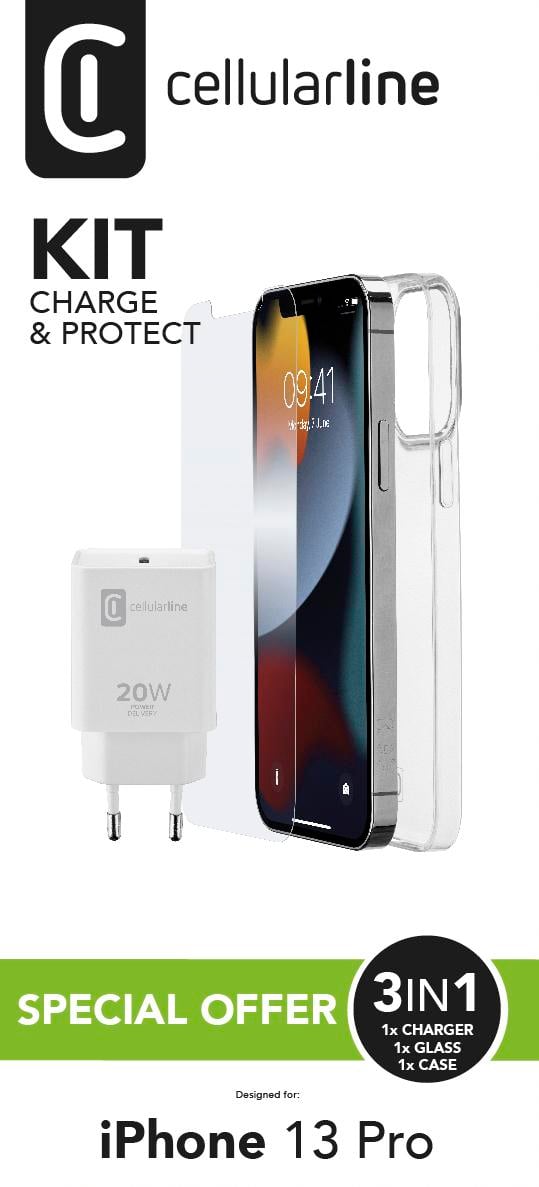 Cellularline iPhone 13 Pro Starter Kit, USB-C