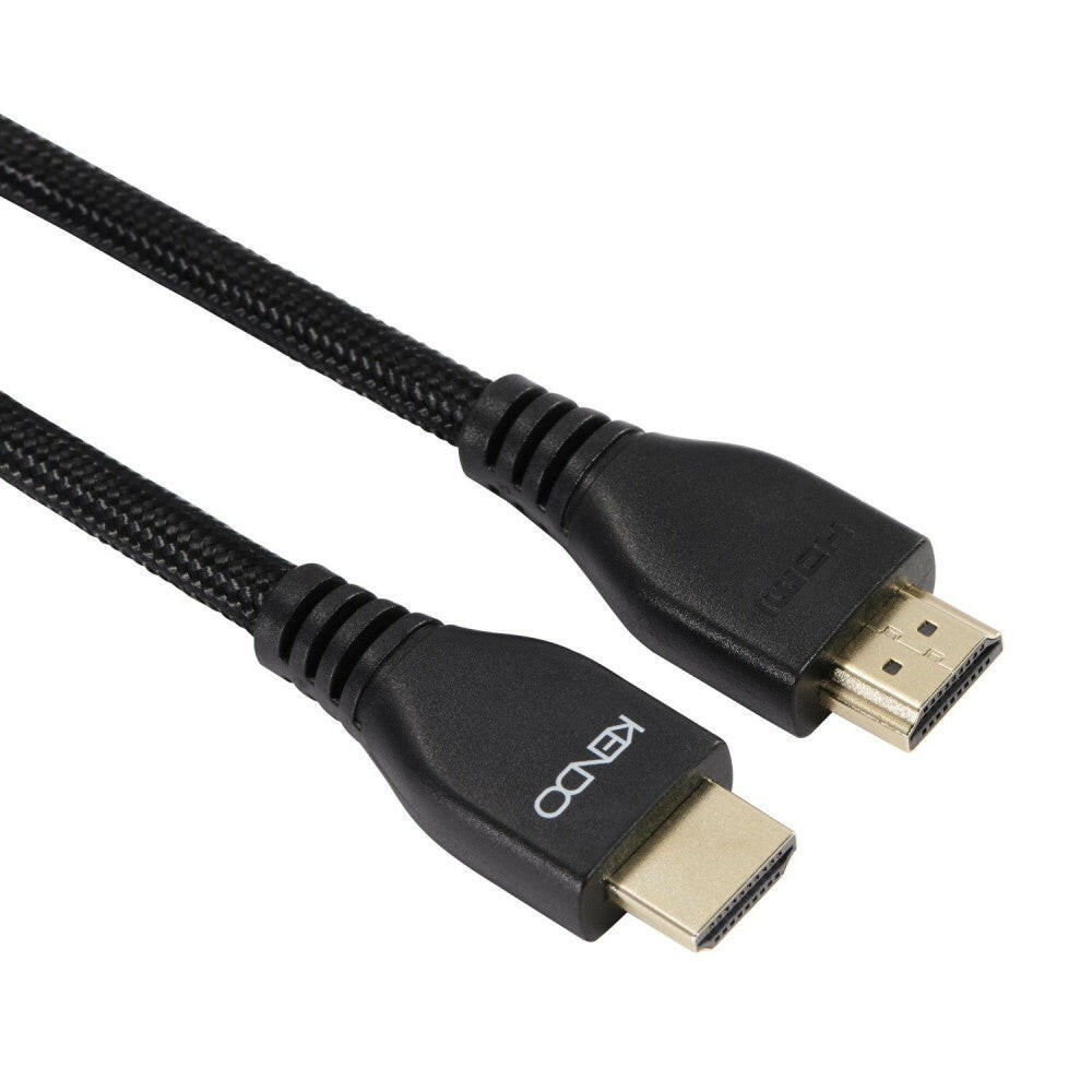 KENDO HDMI 2.1 Kabel 8K 1,5m, schwarz, Gewebe, Ultra High.
