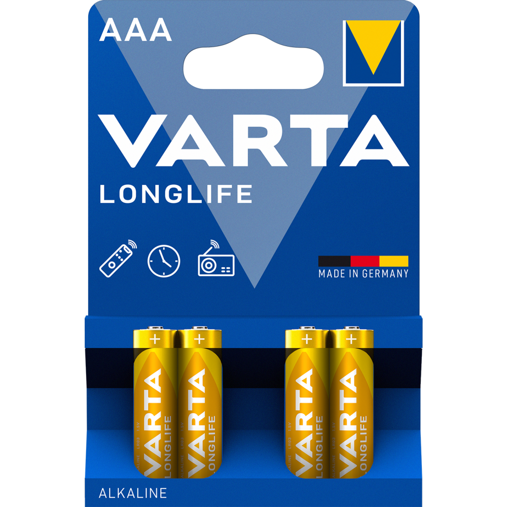 VARTA LONGLIFE AAA Alkali-Mangan Batterie 4er Blisterpack