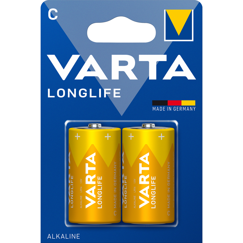 VARTA LONGLIFE C Batterien 2er Blister 1,5V Alkaline.