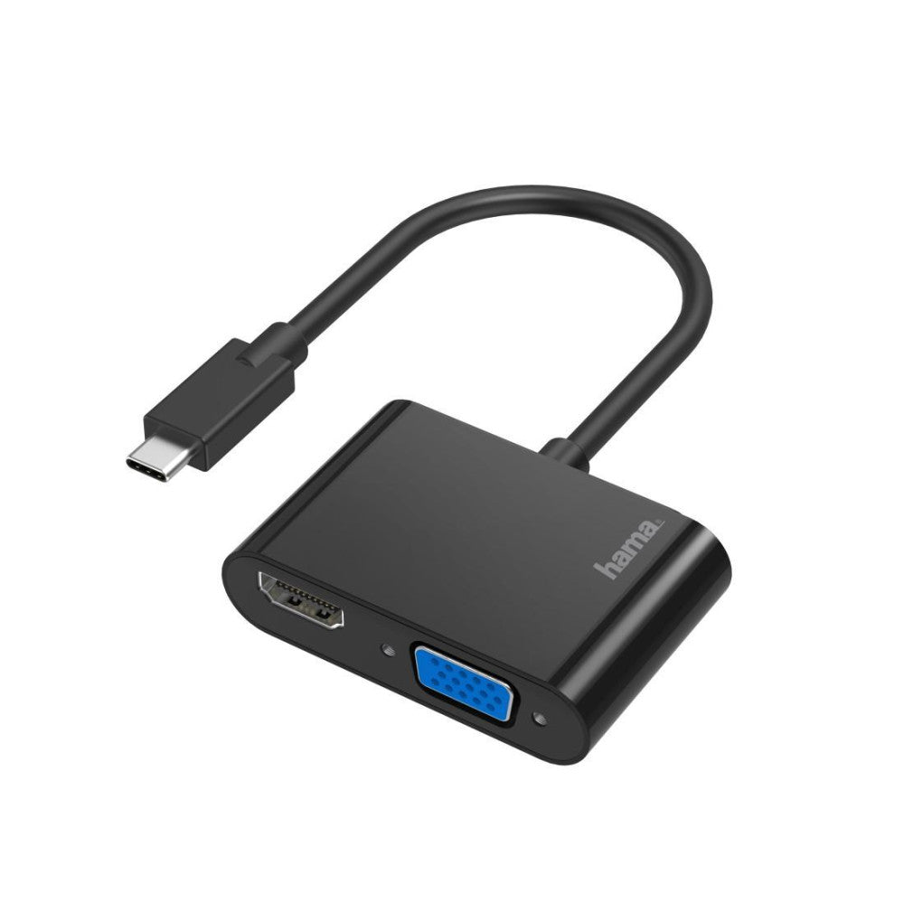 Hama USB-C auf VGA und HDMI 4K Ultra HD Adapter - 2in1 USB-C Stecker VGA & HDMI™ Buchse 4096 x 2160 - Video-Adapter