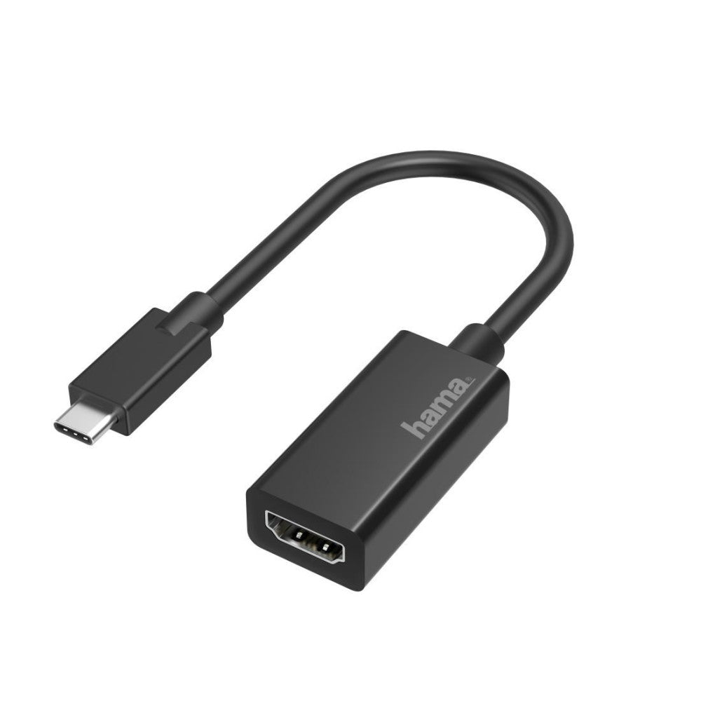 Hama USB-C auf HDMI Adapter für PC Laptop MacBook Tablet iPad Monitor TV Beamer, 4K Ultra HD 30 Hz, kompatibel mit Thunderbolt 3 4, schwarz