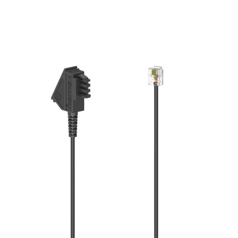 Hama Telefonkabel TAE-F-Stecker RJ11-Stecker 6p4c 3m Schwarz - Exzellente Übertragungsqualität