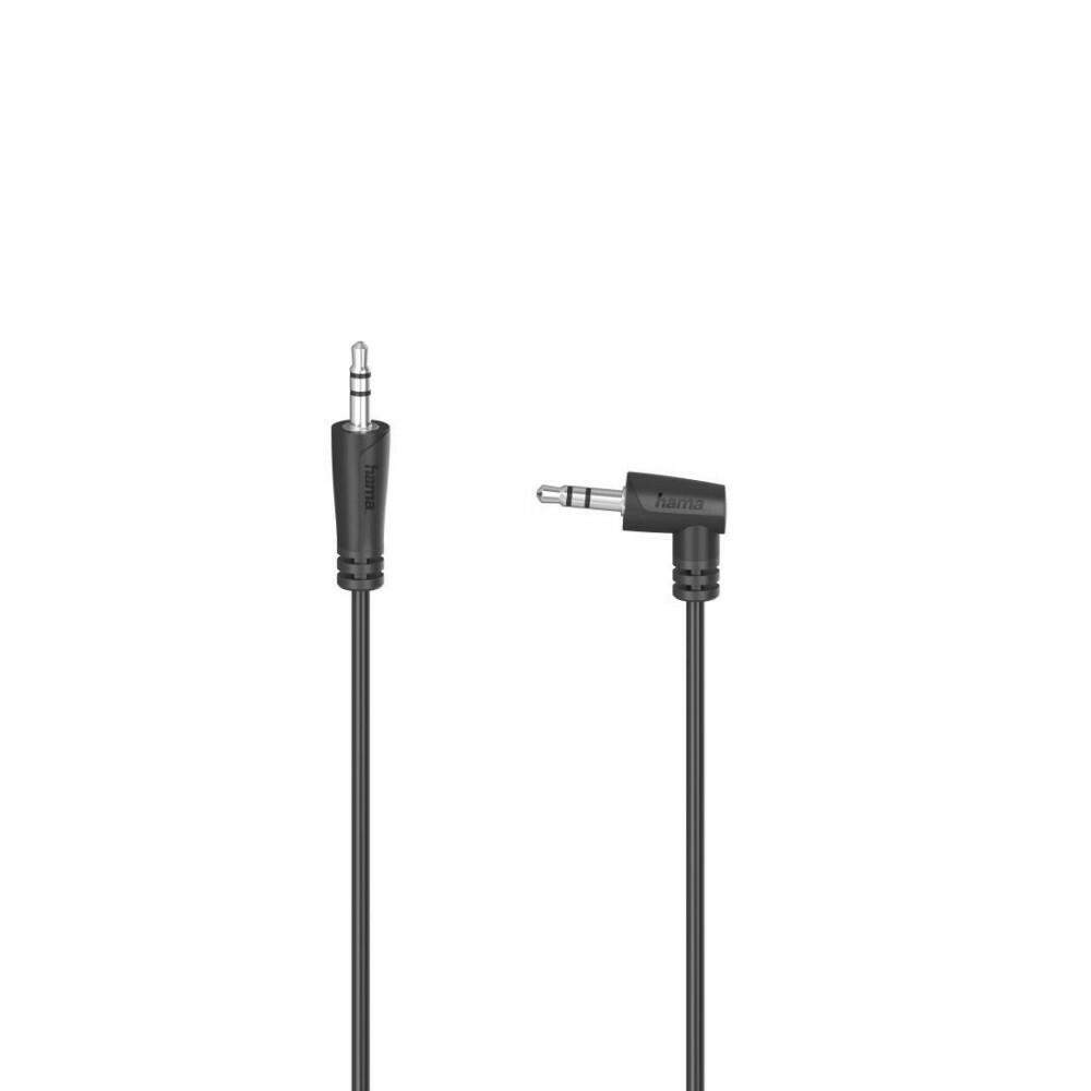 HAMA Klinkenkabel 3,5mm 90° Stecker - 0,5m Schwarz.