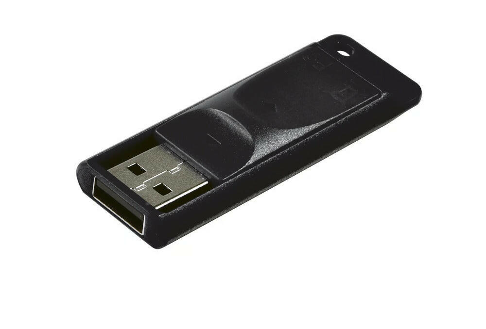 Verbatim 64GB USB-Stick 2.0 Slider in Schwarz.