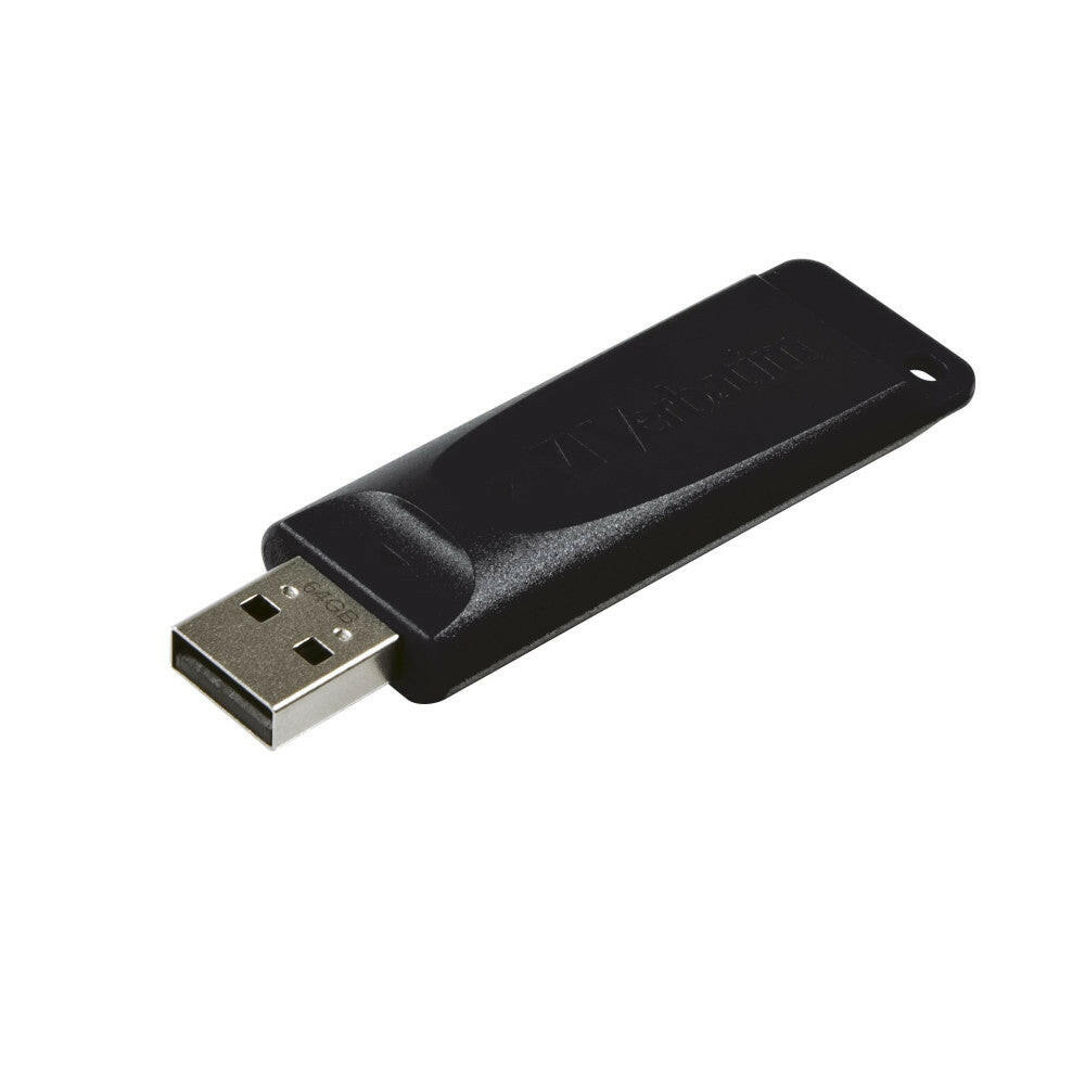 Verbatim 64GB USB-Stick 2.0 Slider in Schwarz.