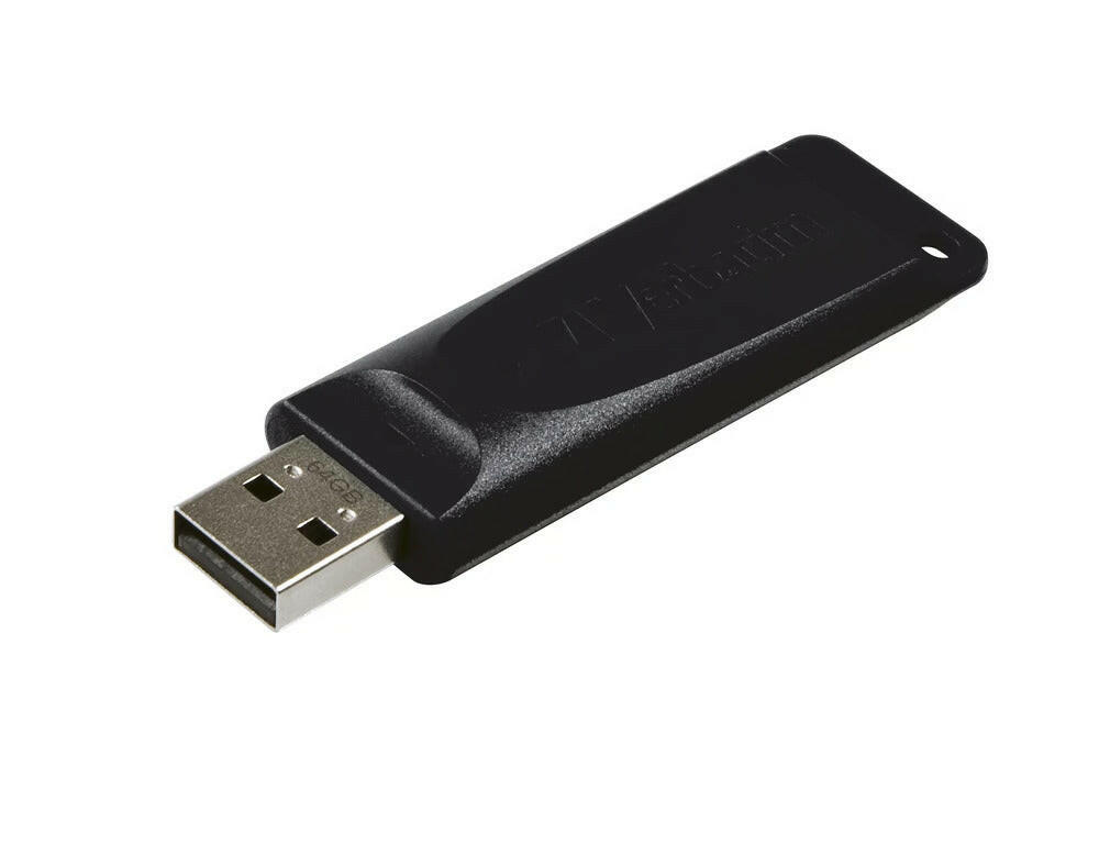 Verbatim 64GB USB-Stick 2.0 Slider in Schwarz.
