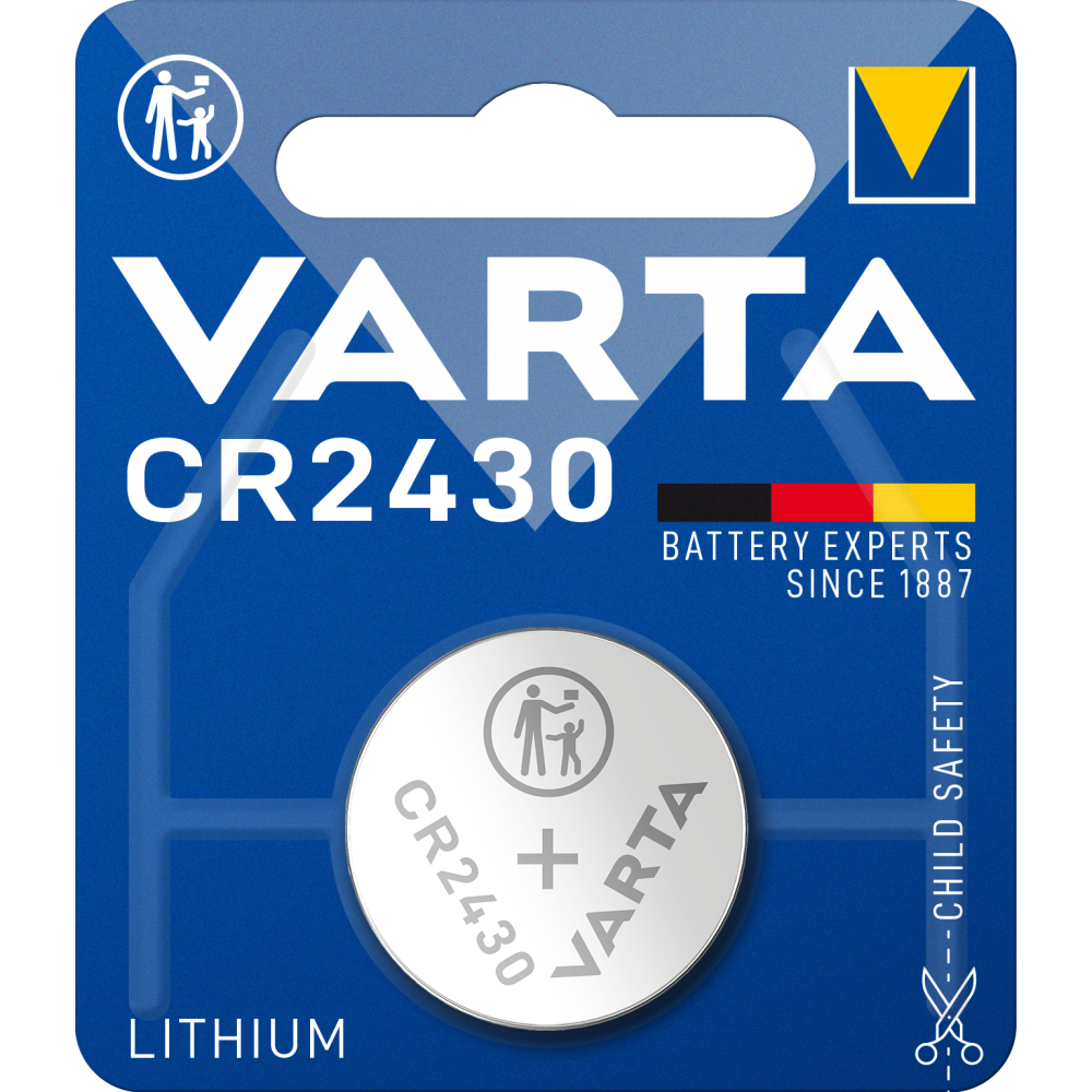 VARTA Lithium Coin CR2430 Knopfzelle Batterie 3V für Uhren Fernbedienungen Taschenrechner