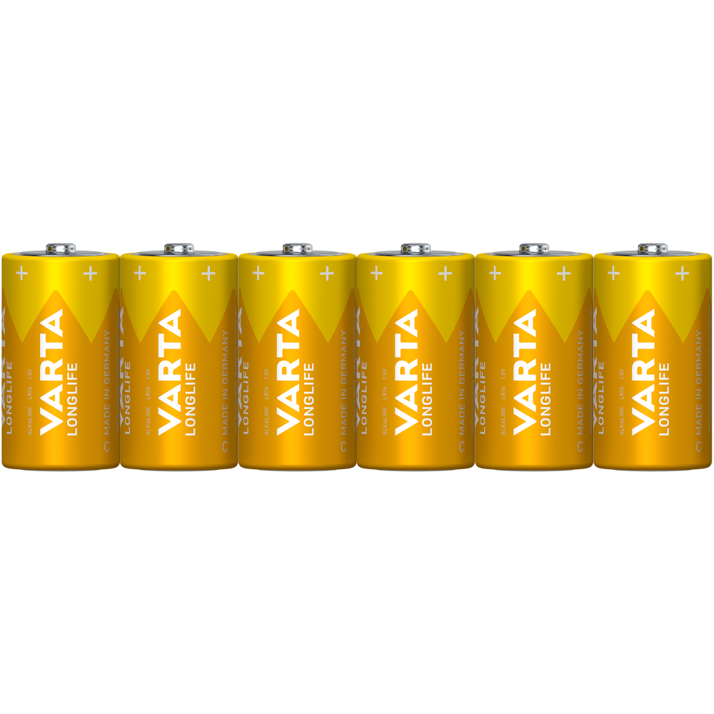 VARTA Longlife C Alkaline Batterien Baby-Zellen 6 Stück 1,5V - Made in Germany