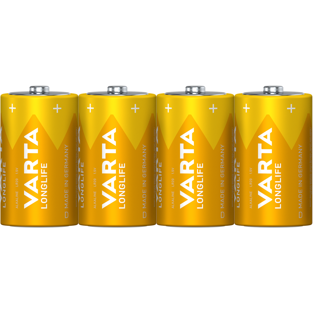 VARTA LONGLIFE D Batterien Alkaline 1,5V Mono-Zellen 4er Pack Made in Germany