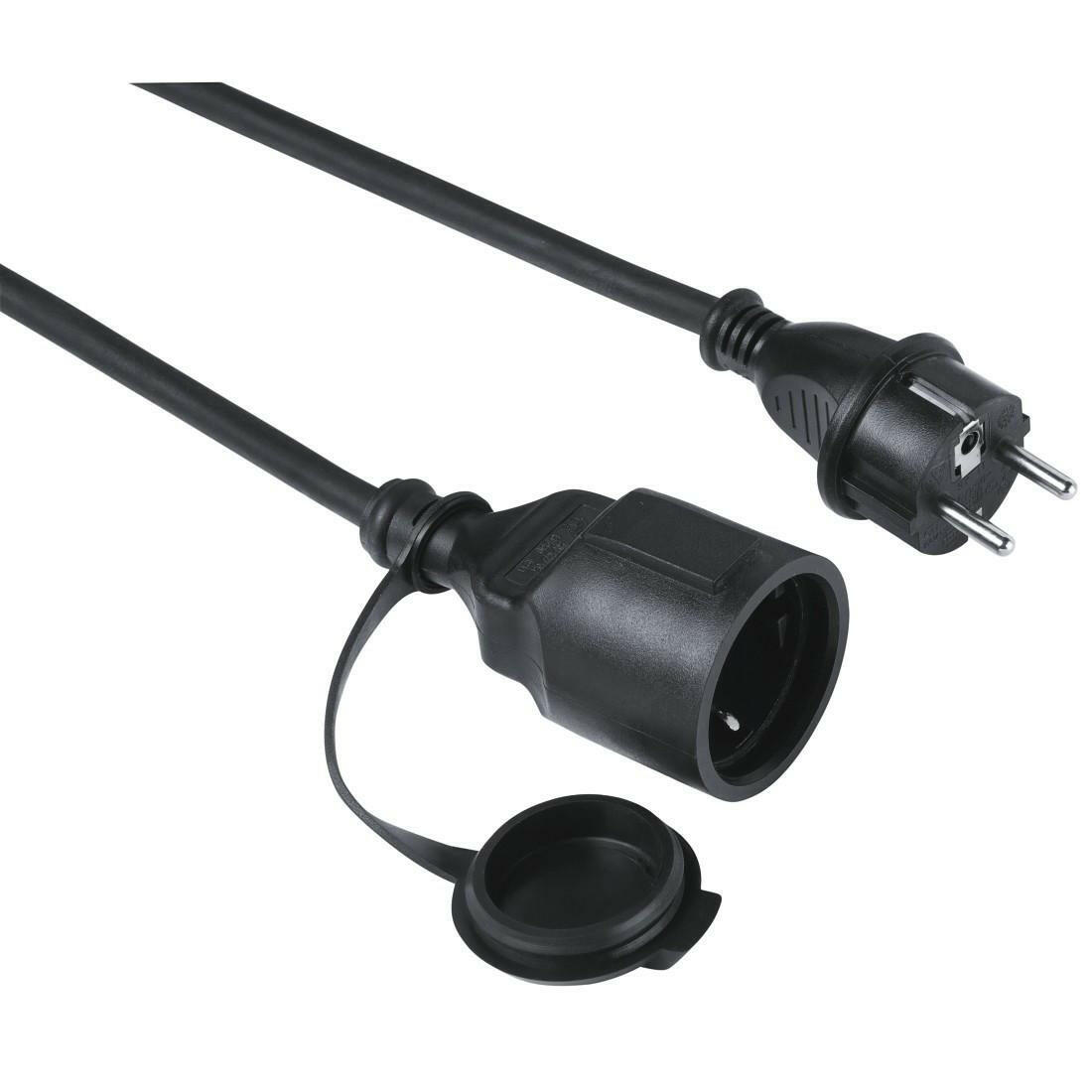 Hama Verlängerungskabel Outdoor 10m Schwarz IP44.