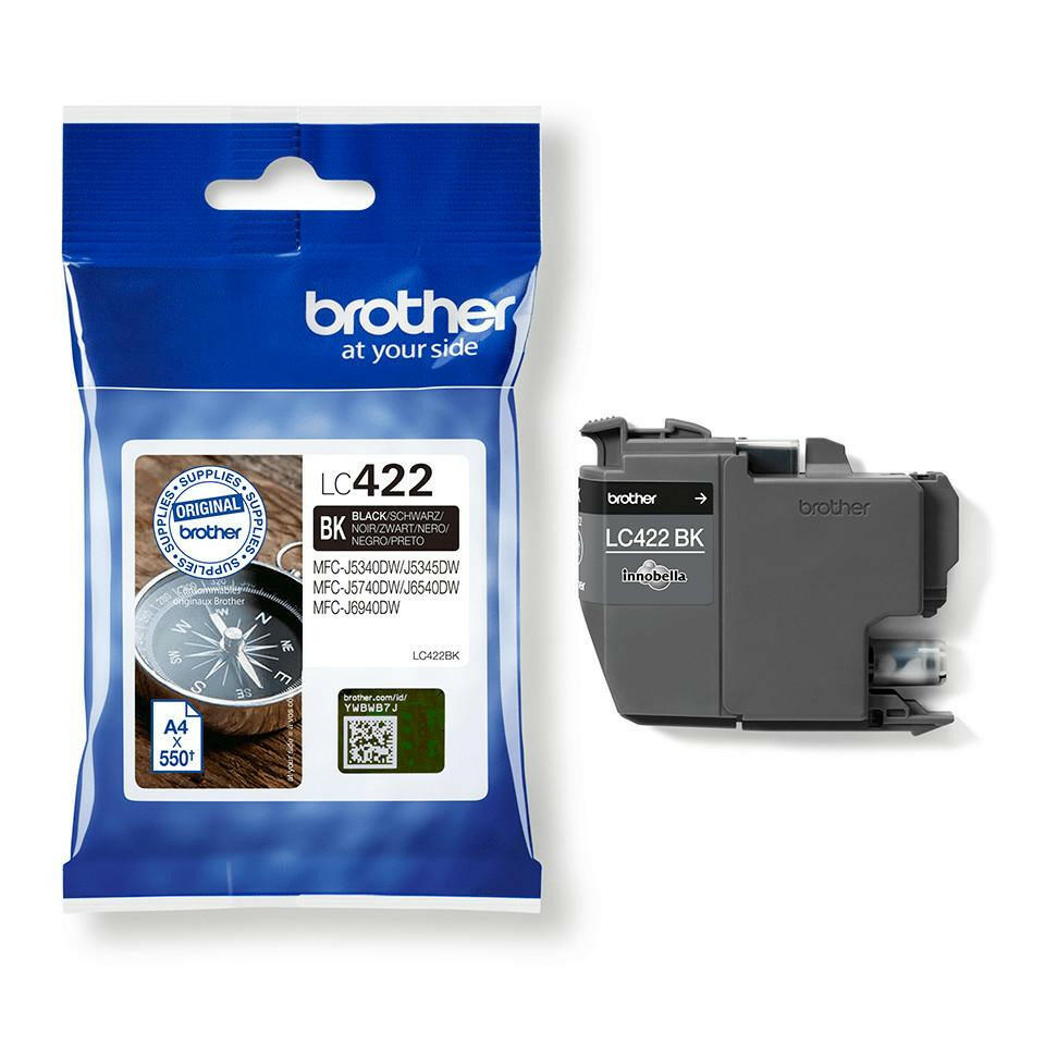 Brother LC-422BK Original Schwarz Tintenpatrone - 550 Seiten.