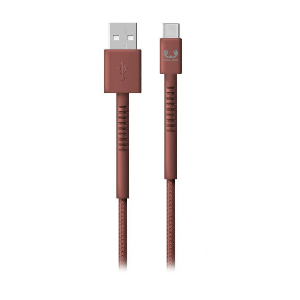 Hama Fabriq USB-C Kabel 2m Safari Red, beidseitig steckbar.