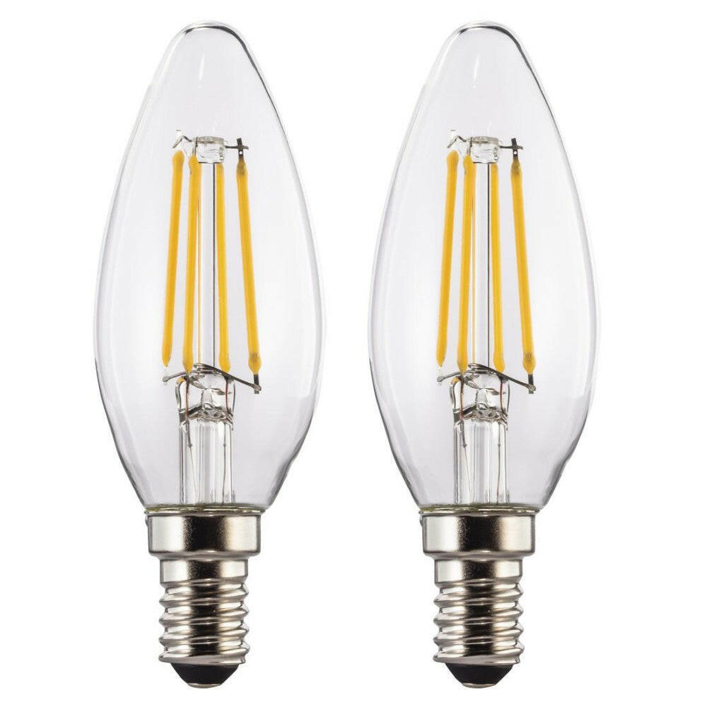 Xavax LED-Filament E14 Kerzenlampe 470lm warmweiß 2er Set.
