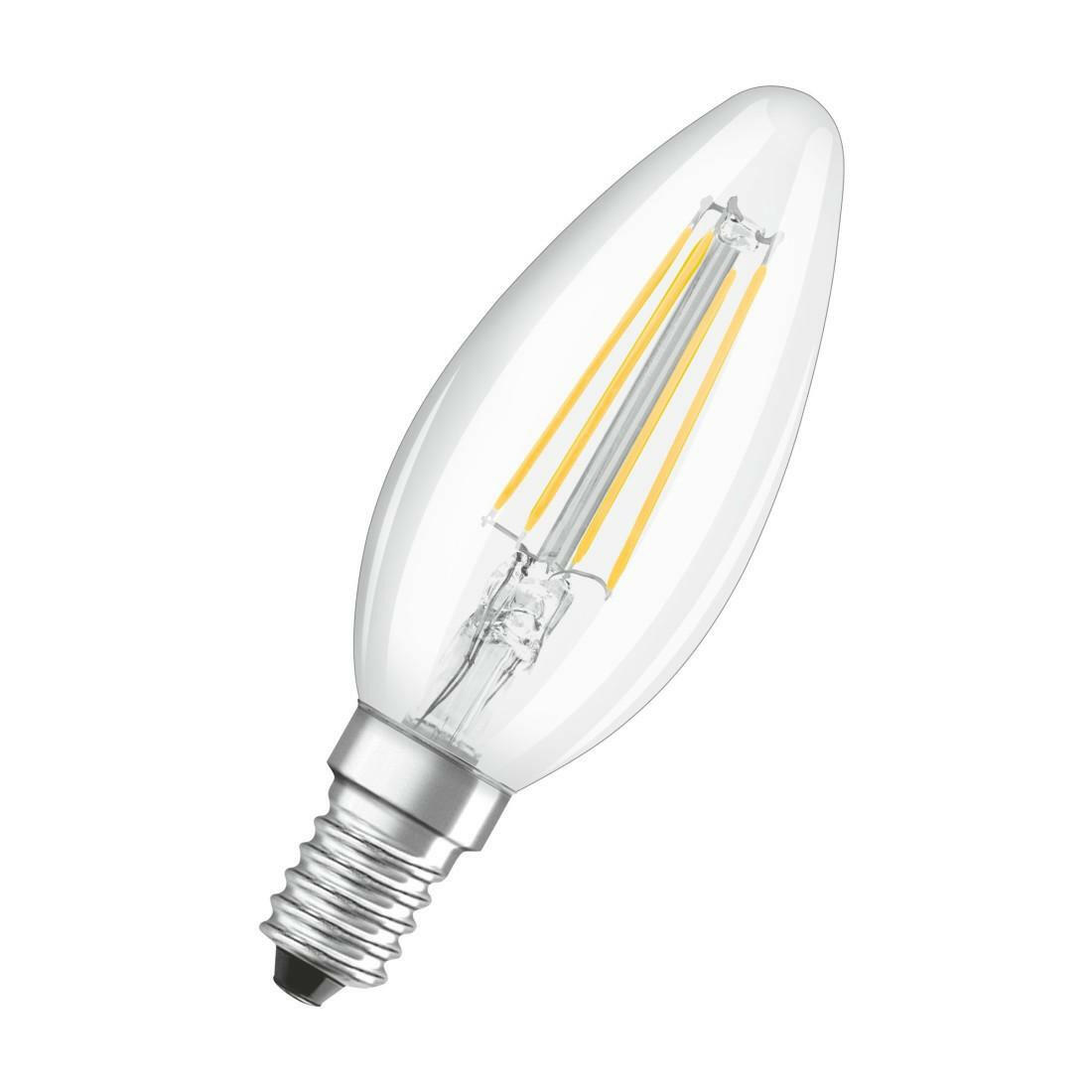 Osram LED-Filament Kerze, E14, 4W Warmweiß, 40W Ersatz, Klar