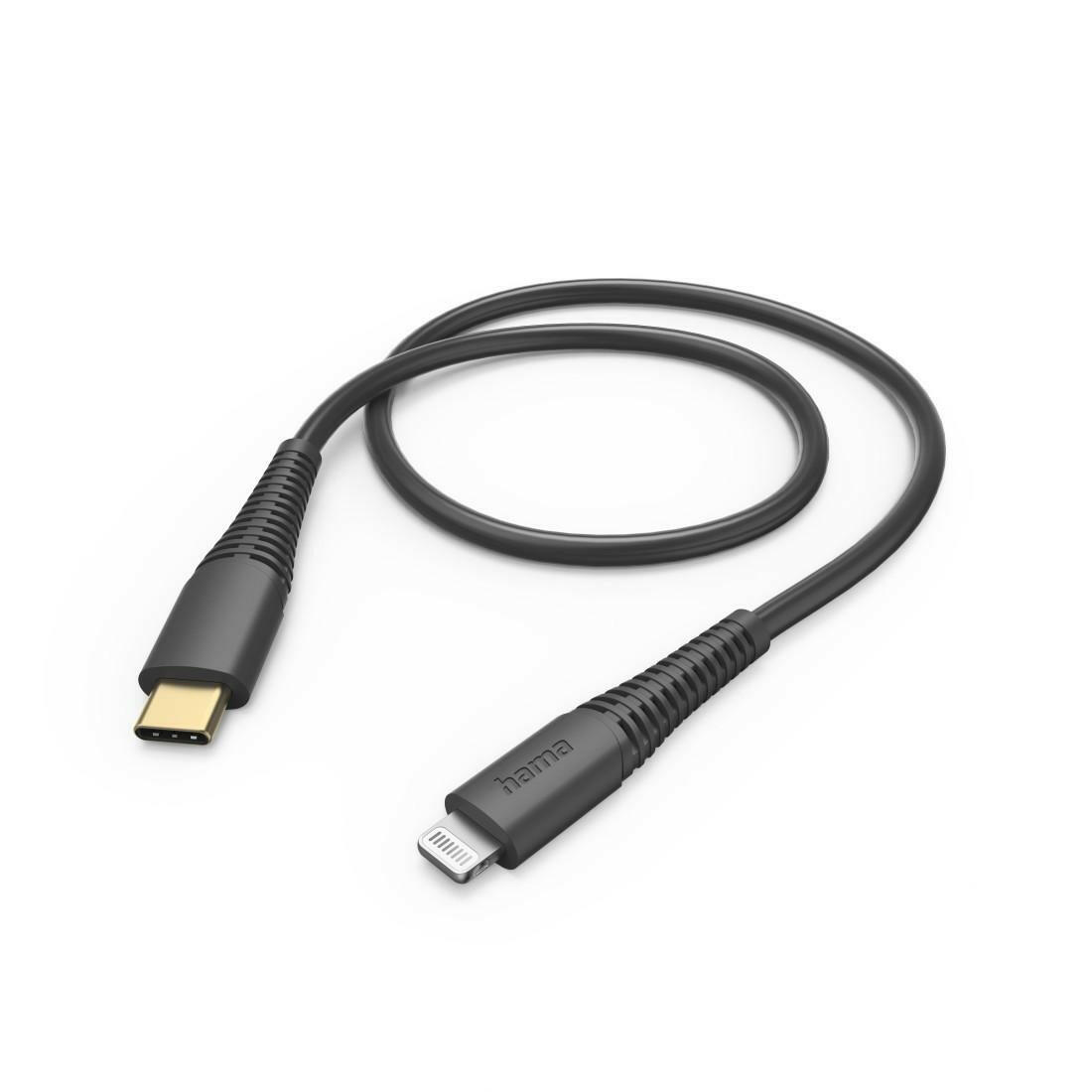 Hama USB-C auf Lightning Kabel, 1,5m Schwarz - MFI