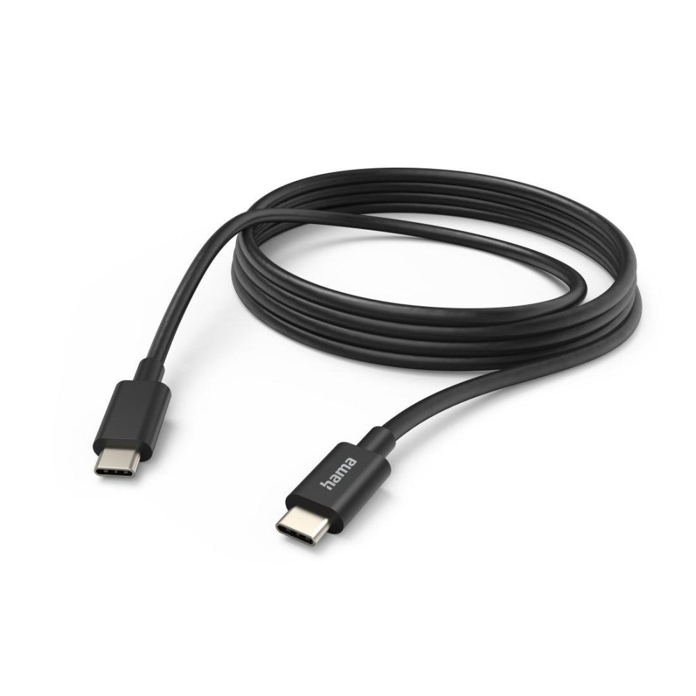 Hama USB-C Ladekabel 3m Schwarz - Schnellladung, Datenkabel, Kompatibel - Handy, Tablet, USB Typ C - High-Speed-Datenübertragung