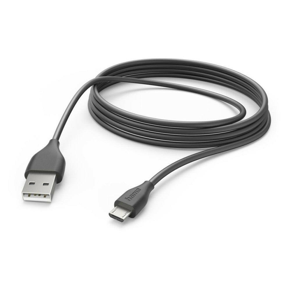 Hama USB A auf Micro-USB Kabel 3m, Schnellladung, schwarz.