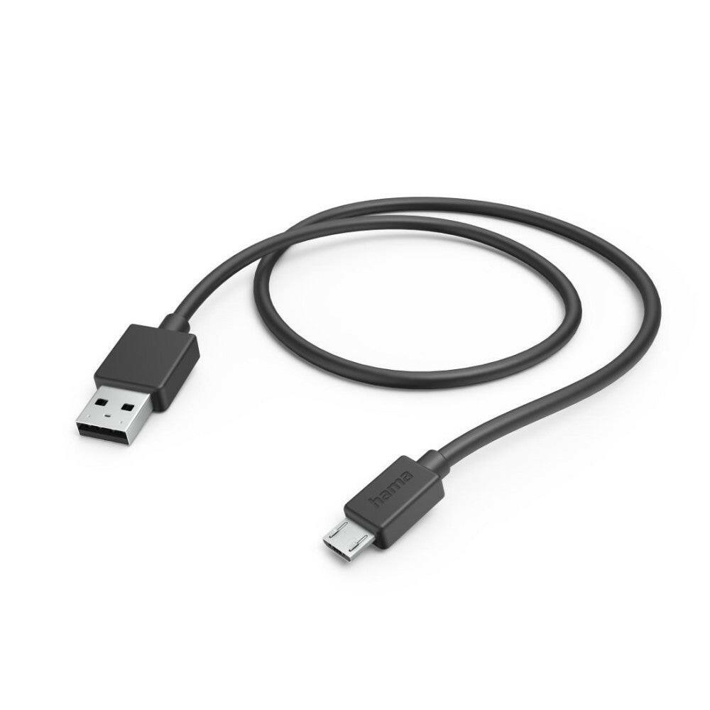 Hama USB A auf Micro-USB Kabel 1m, Schnellladung, schwarz.