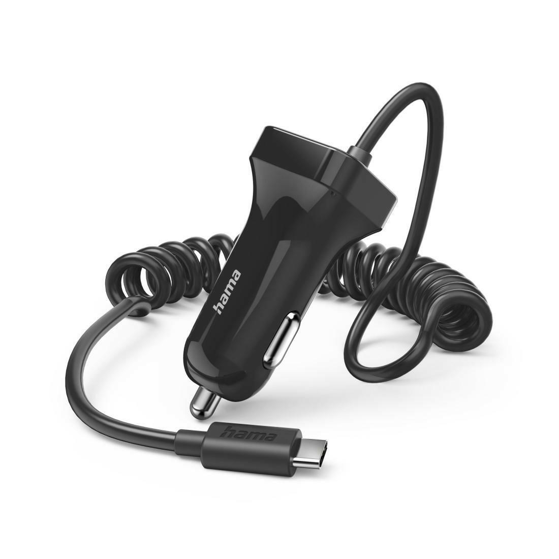 Hama Auto-Ladegerät USB-C, 12W, 1m, Schwarz.