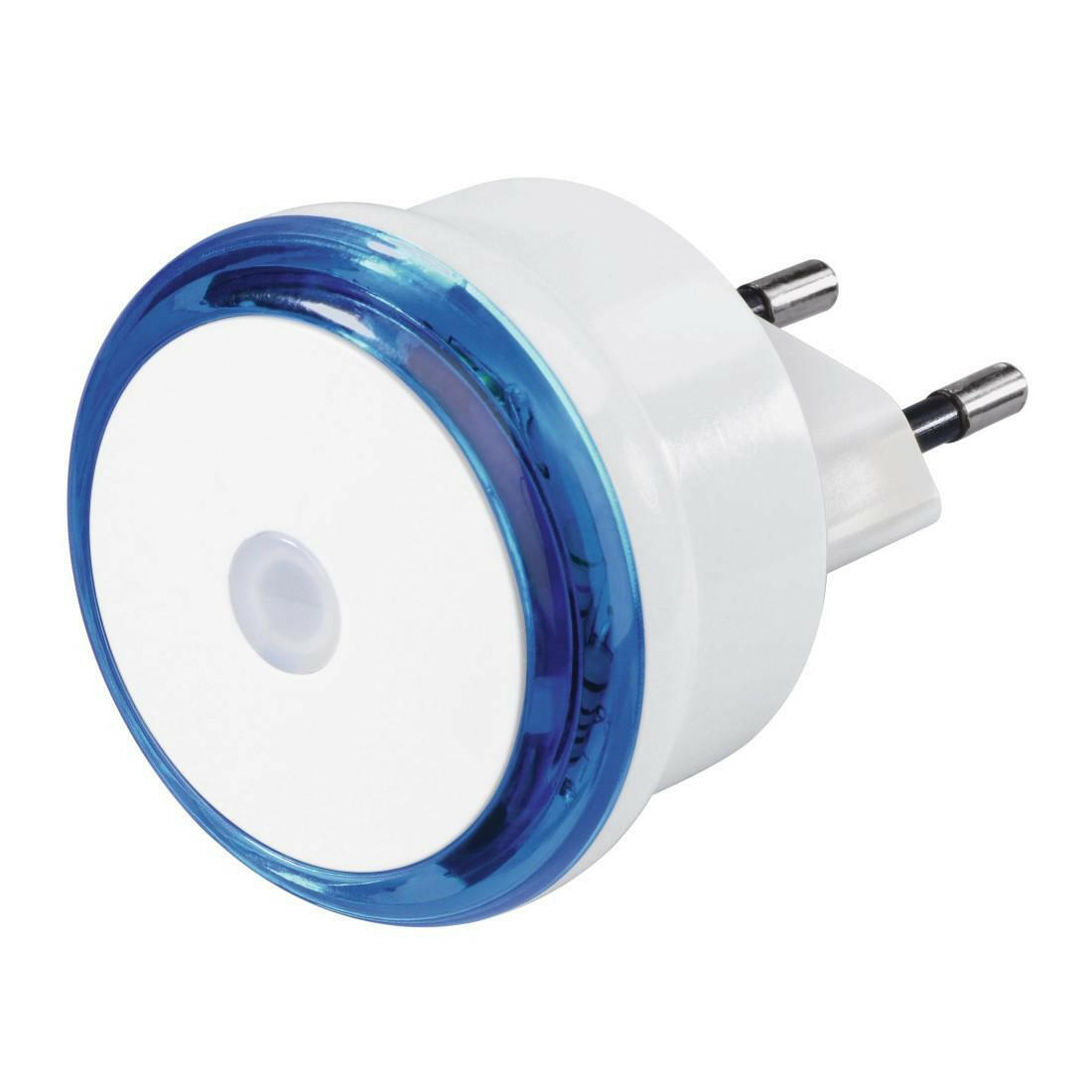 Hama LED Nachtlicht für Steckdose, Dämmerungssensor, blau.