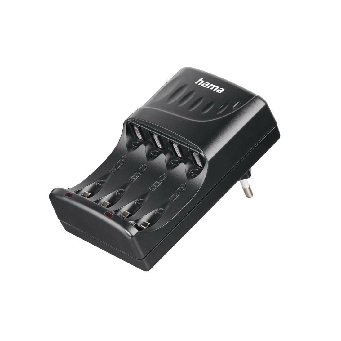 Hama Akku-Ladegerät für AA und AAA-NiMh-Akkus, Schwarz LED